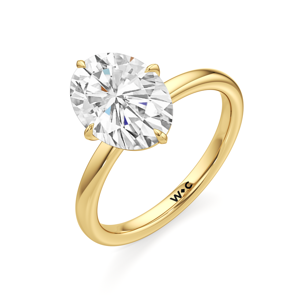 Aster Engagement Ring with Oval Cut Diamond in 14KT Yellow Gold view 5

