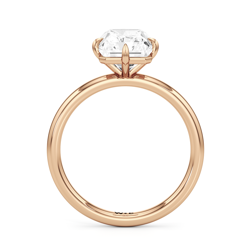 Aster Engagement Ring with Radiant Cut Diamond in 14KT Rose Gold view 4

