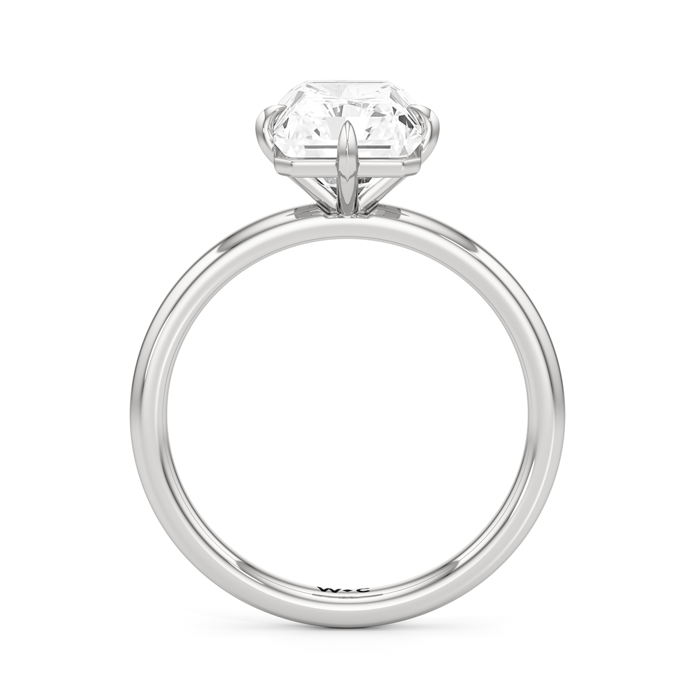 Aster Engagement Ring with Radiant Cut Diamond in 14KT White Gold view 4

