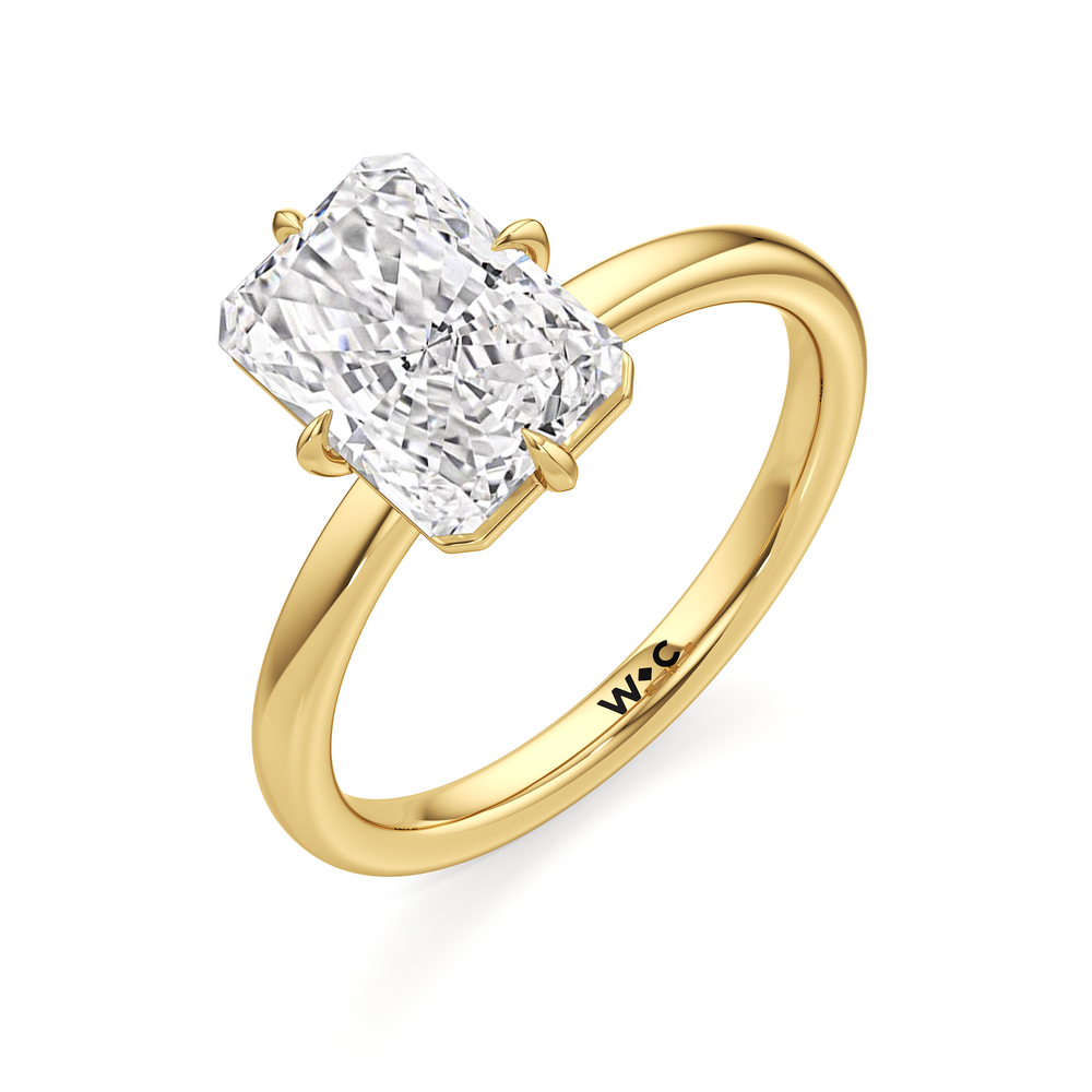 Aster Engagement Ring with Radiant Cut Diamond in 14KT Yellow Gold view 5
