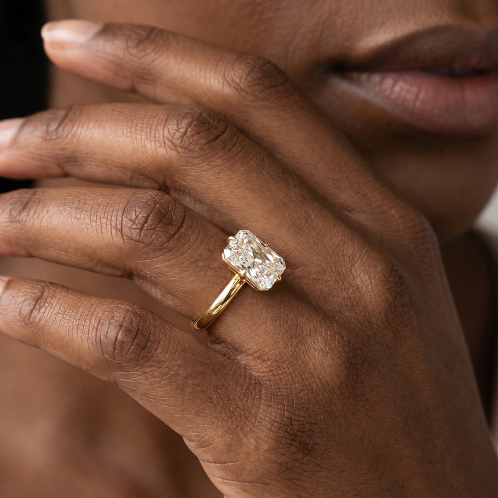 Aster Engagement Ring with Oval Cut Diamond in 14KT Yellow Gold view 2
