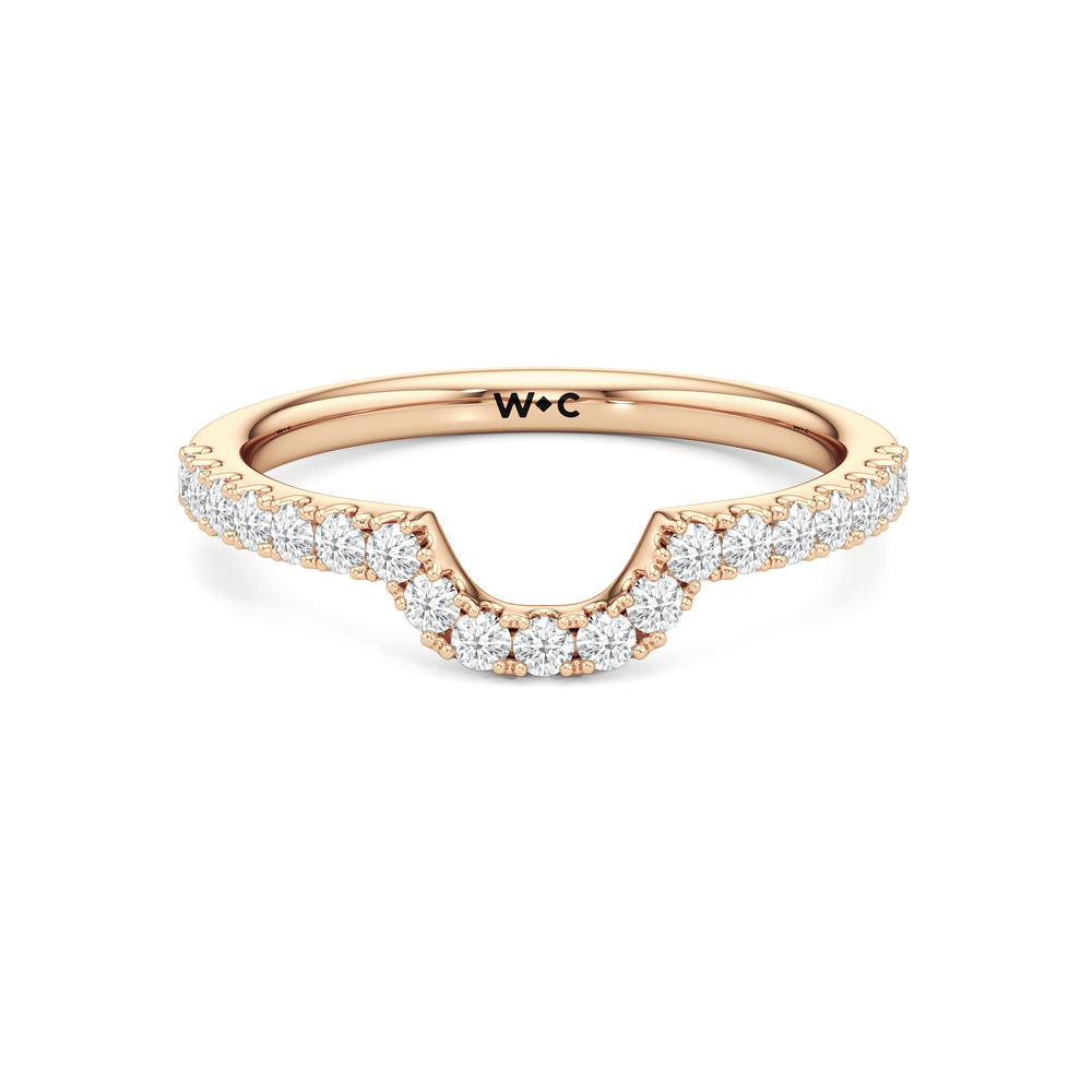 The Cassatt Low-Profile Wedding Band with 18KT Rose Gold Cut Diamond in 14KT Rose Gold view 2

