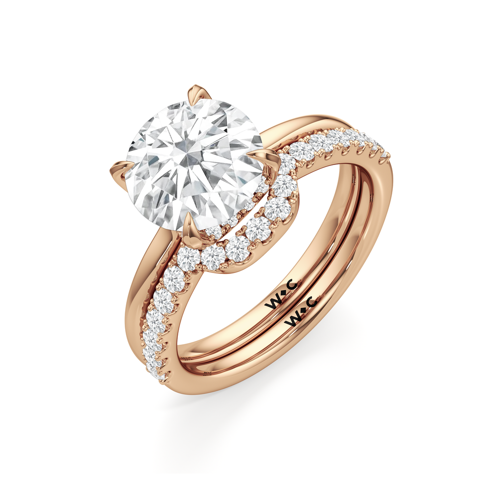 The Cassatt Low-Profile Ring with Emerald Cut Diamond in 14KT Rose Gold view 7
