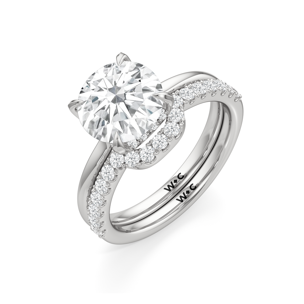 The Cassatt Low-Profile Ring with Oval Cut Diamond in 14KT Platinum view 7
