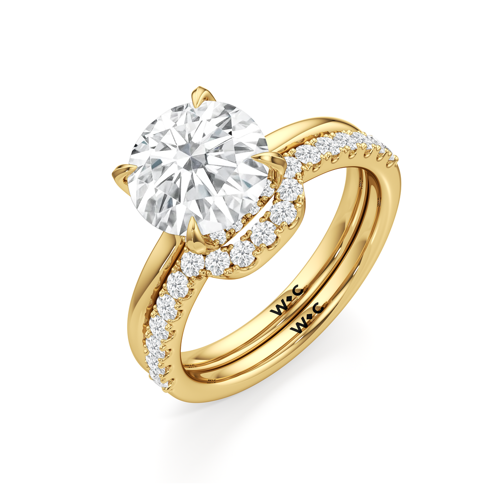 The Cassatt Low-Profile Ring with Round Cut Diamond in 14KT Yellow Gold view 7
