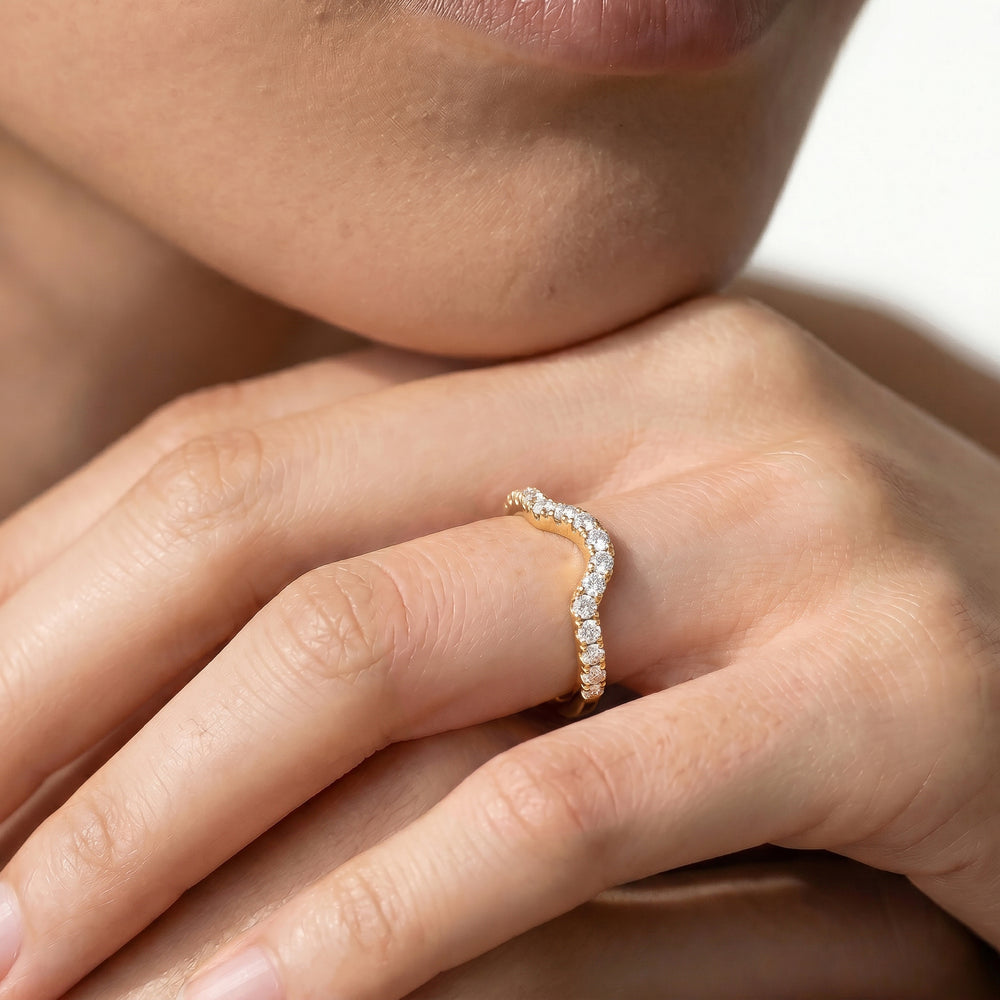 The Cassatt Low-Profile Wedding Band with 18KT Yellow Gold Cut Diamond in 14KT Yellow Gold view 3
