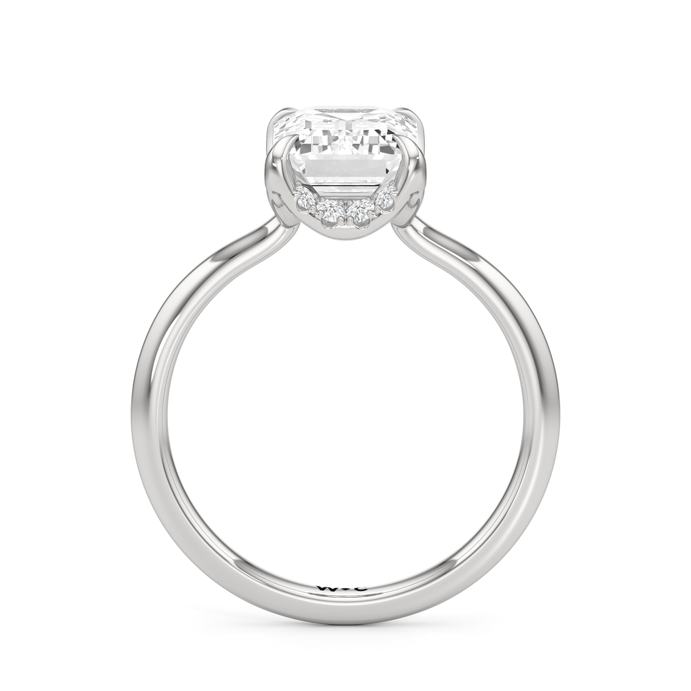 The Cassatt Low-Profile Ring with Emerald Cut Diamond in 14KT Platinum view 5

