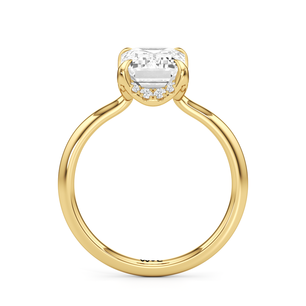 The Cassatt Low-Profile Ring with Emerald Cut Diamond in 14KT Yellow Gold view 5
