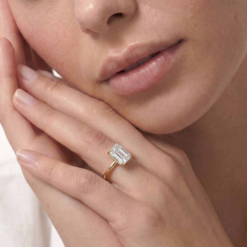The Cassatt Low-Profile Ring with Round Cut Diamond in 14KT Platinum view 4
