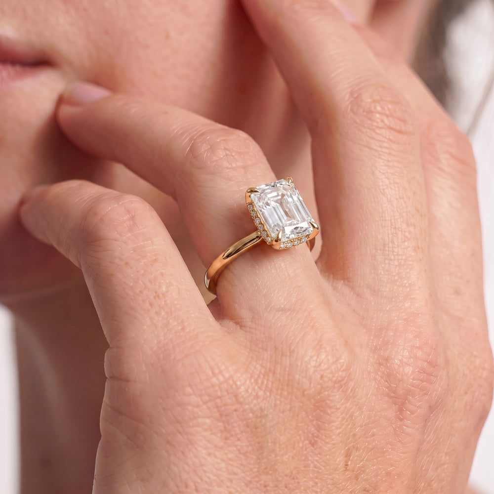 The Cassatt Low-Profile Ring with Round Cut Diamond in 14KT Rose Gold view 3
