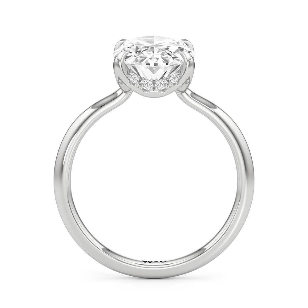 The Cassatt Low-Profile Ring with Oval Cut Diamond in 14KT Platinum view 5
