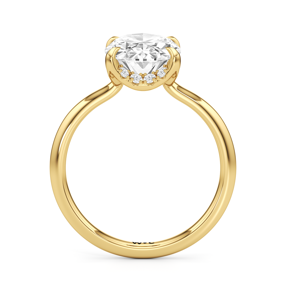The Cassatt Low-Profile Ring with Oval Cut Diamond in 14KT Yellow Gold view 5
