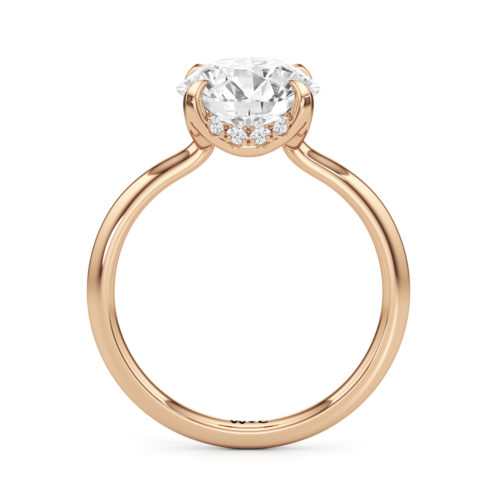 The Cassatt Low-Profile Ring with Round Cut Diamond in 14KT Rose Gold view 5
