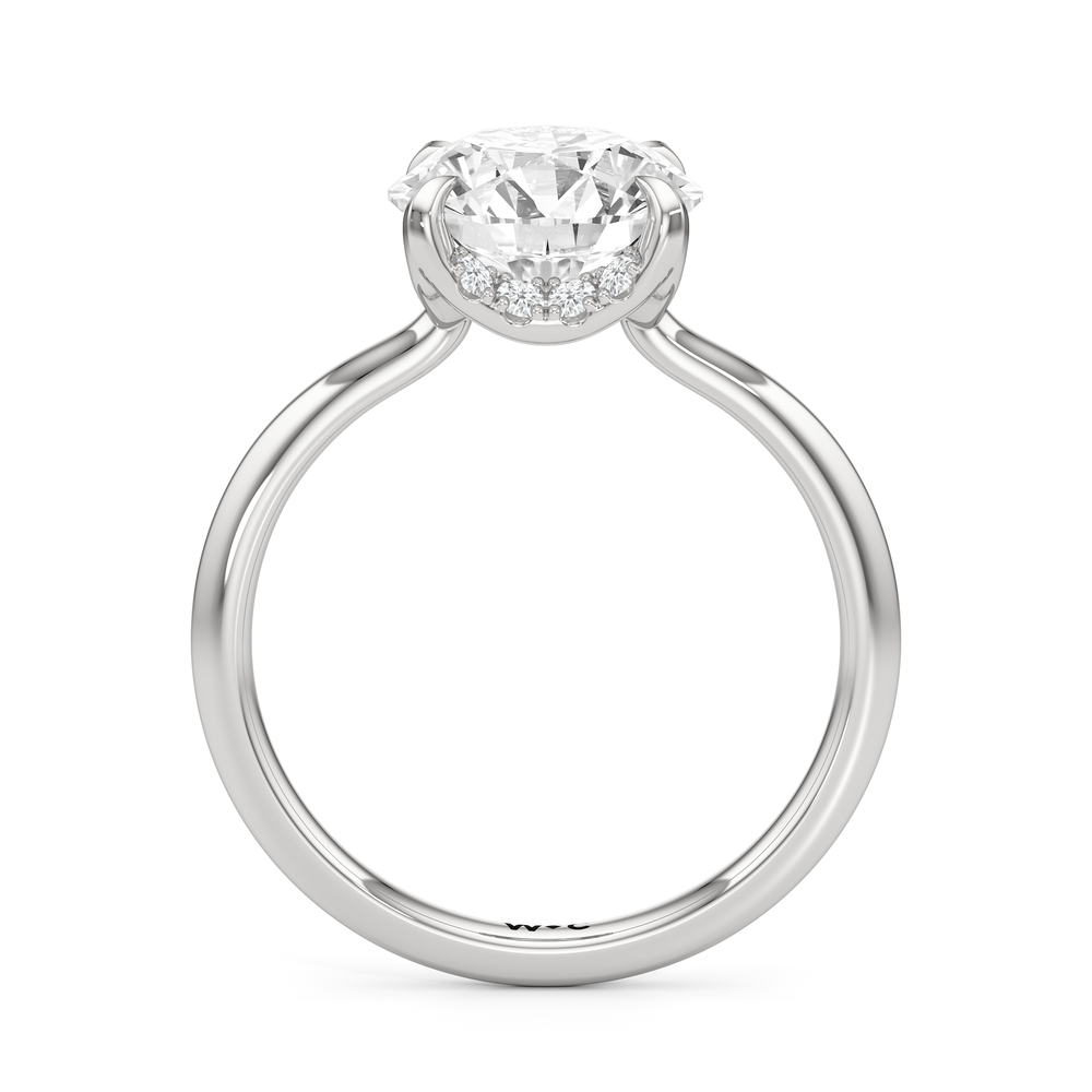 The Cassatt Low-Profile Ring with Round Cut Diamond in 14KT Platinum view 5
