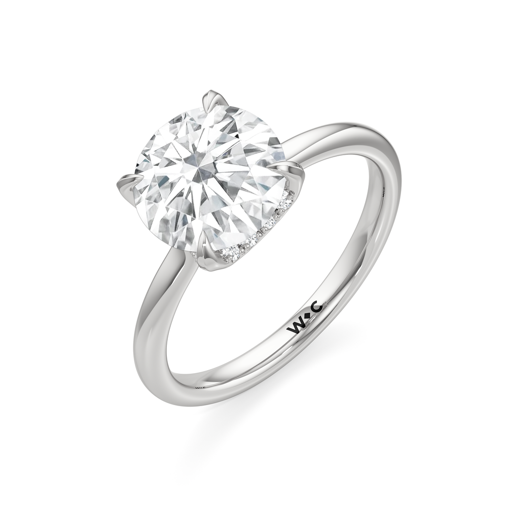 The Cassatt Low-Profile Ring with Round Cut Diamond in 14KT Platinum view 6
