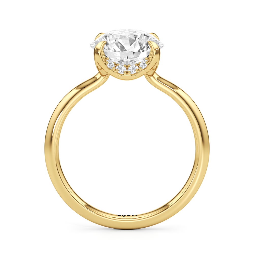 The Cassatt Low-Profile Ring with Round Cut Diamond in 14KT Yellow Gold view 5
