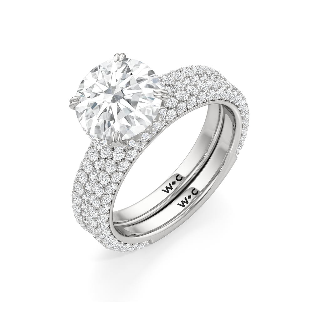 The Windsor Low-Profile Ring with Emerald Cut Diamond in 14KT Platinum view 7
