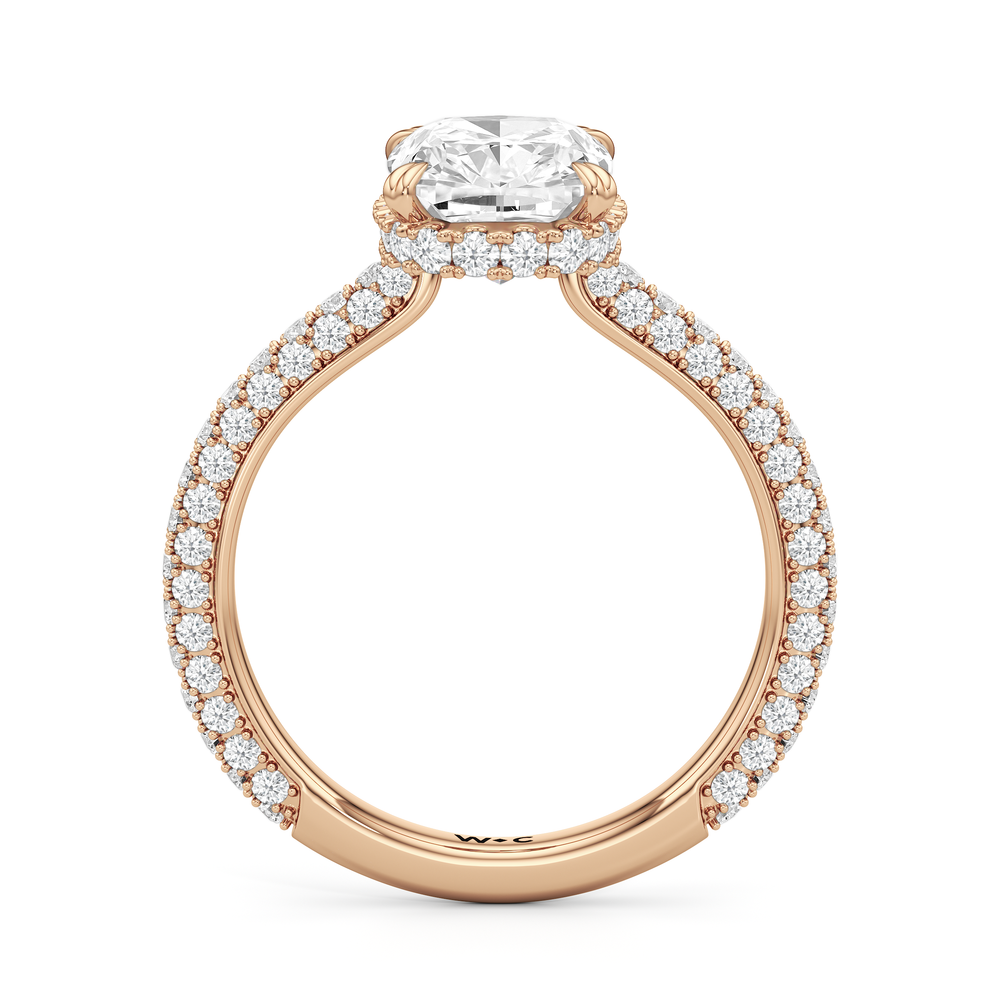 The Windsor Low-Profile Ring with Elongated Cushion Cut Diamond in 14KT Rose Gold view 5
