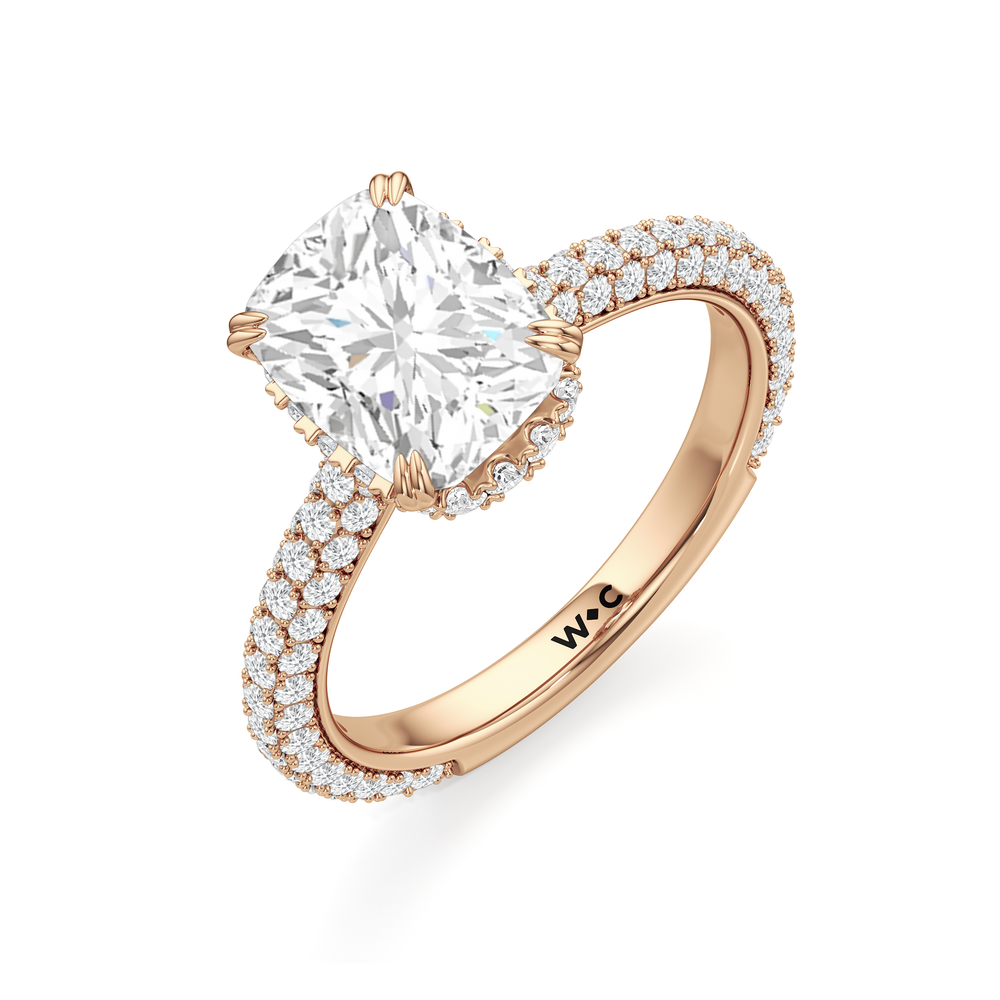The Windsor Low-Profile Ring with Elongated Cushion Cut Diamond in 14KT Rose Gold view 6
