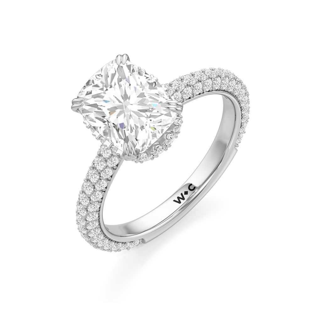 The Windsor Low-Profile Ring with Elongated Cushion Cut Diamond in 14KT Platinum view 6
