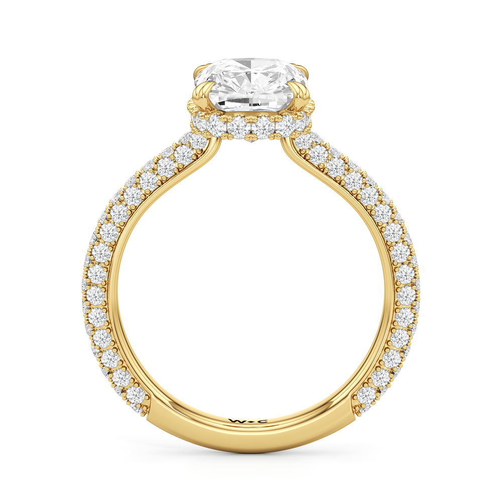 The Windsor Low-Profile Ring with Elongated Cushion Cut Diamond in 14KT Yellow Gold view 5
