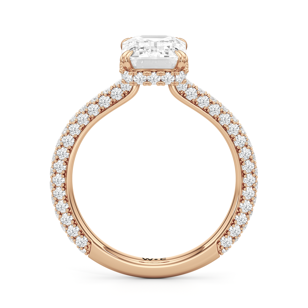 The Windsor Low-Profile Ring with Emerald Cut Diamond in 14KT Rose Gold view 5
