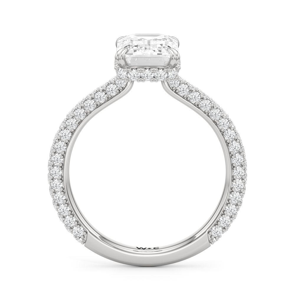 The Windsor Low-Profile Ring with Emerald Cut Diamond in 14KT Platinum view 5
