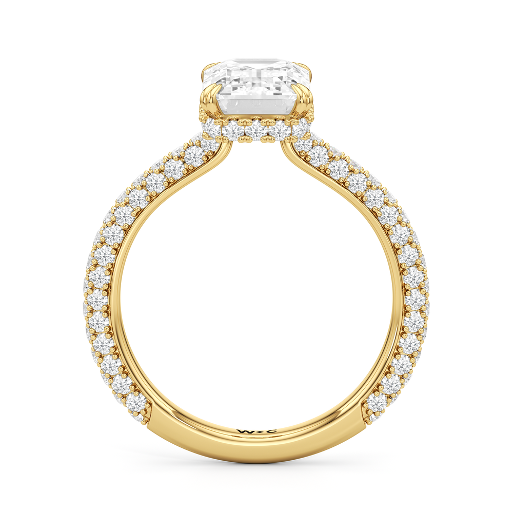 The Windsor Low-Profile Ring with Emerald Cut Diamond in 14KT Yellow Gold view 5
