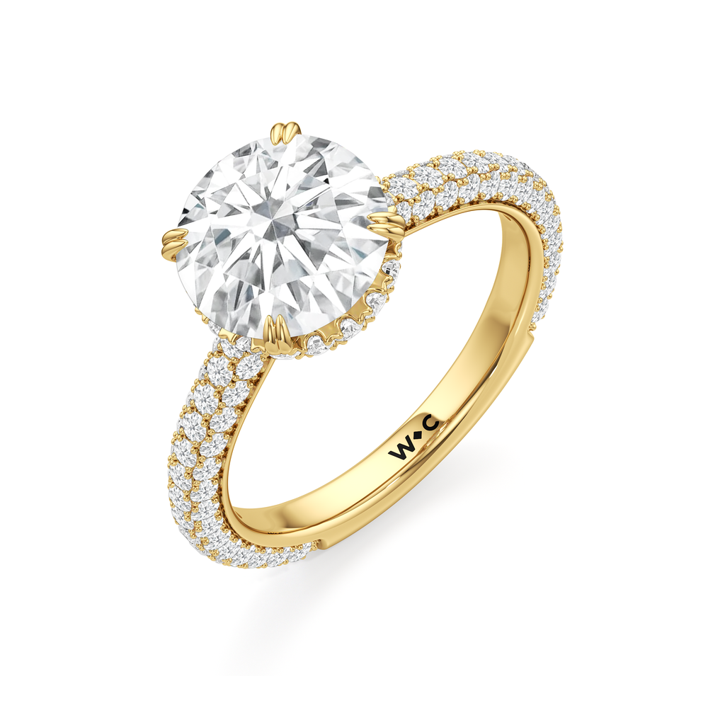 The Windsor Low-Profile Ring with Round Cut Diamond in 14KT Yellow Gold view 6
