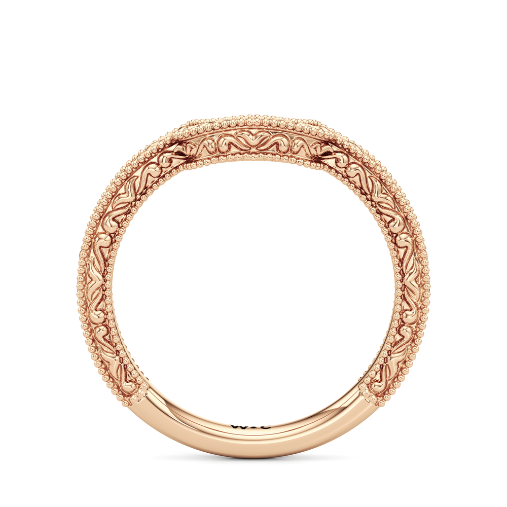 The Seraphine Heart Low-Profile Wedding Band with 18KT Rose Gold Cut Diamond in 14KT Rose Gold view 5
