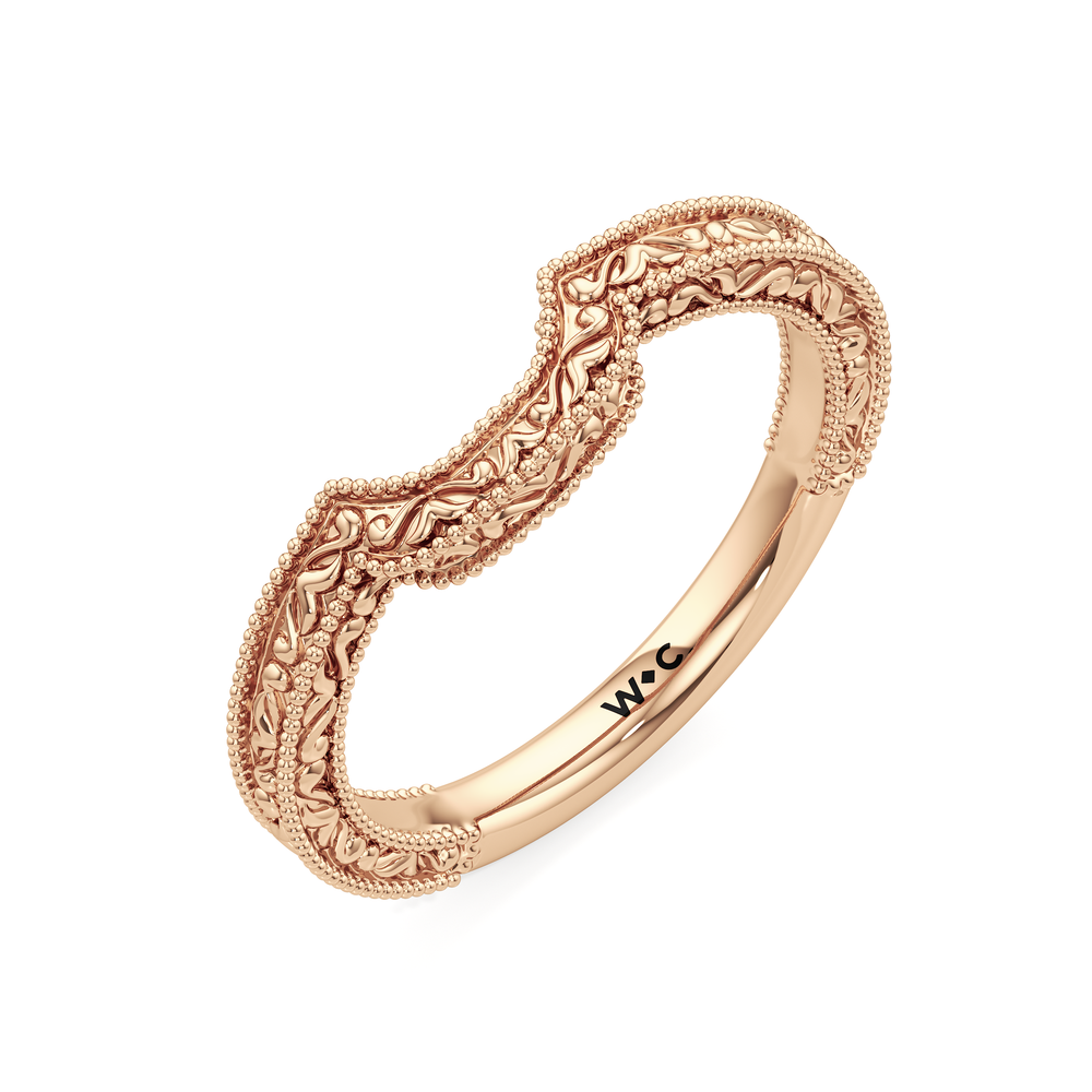The Seraphine Heart Low-Profile Wedding Band with 18KT Rose Gold Cut Diamond in 14KT Rose Gold view 6
