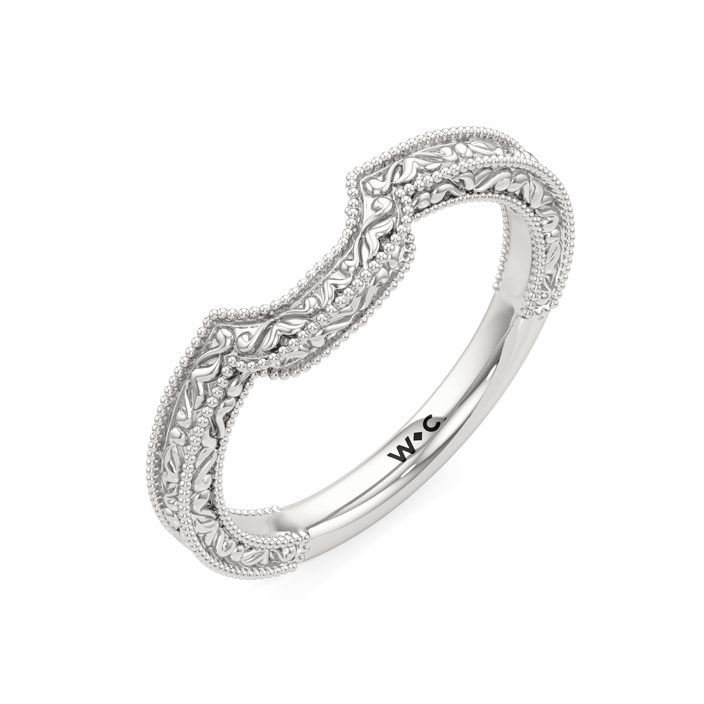 The Seraphine Heart Low-Profile Wedding Band with Platinum Cut Diamond in 14KT Platinum view 6
