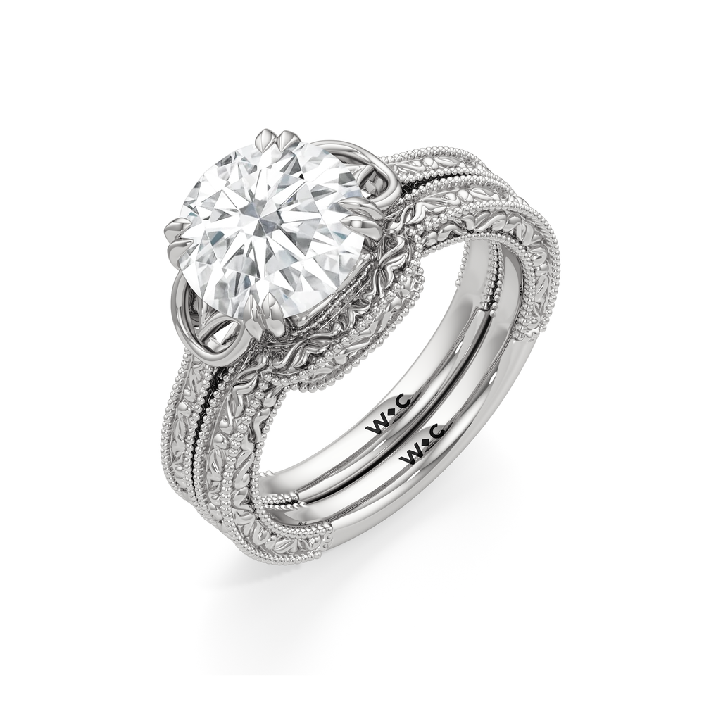 The Seraphine Heart Low-Profile Ring with Elongated Cushion Cut Diamond in 14KT Platinum view 7
