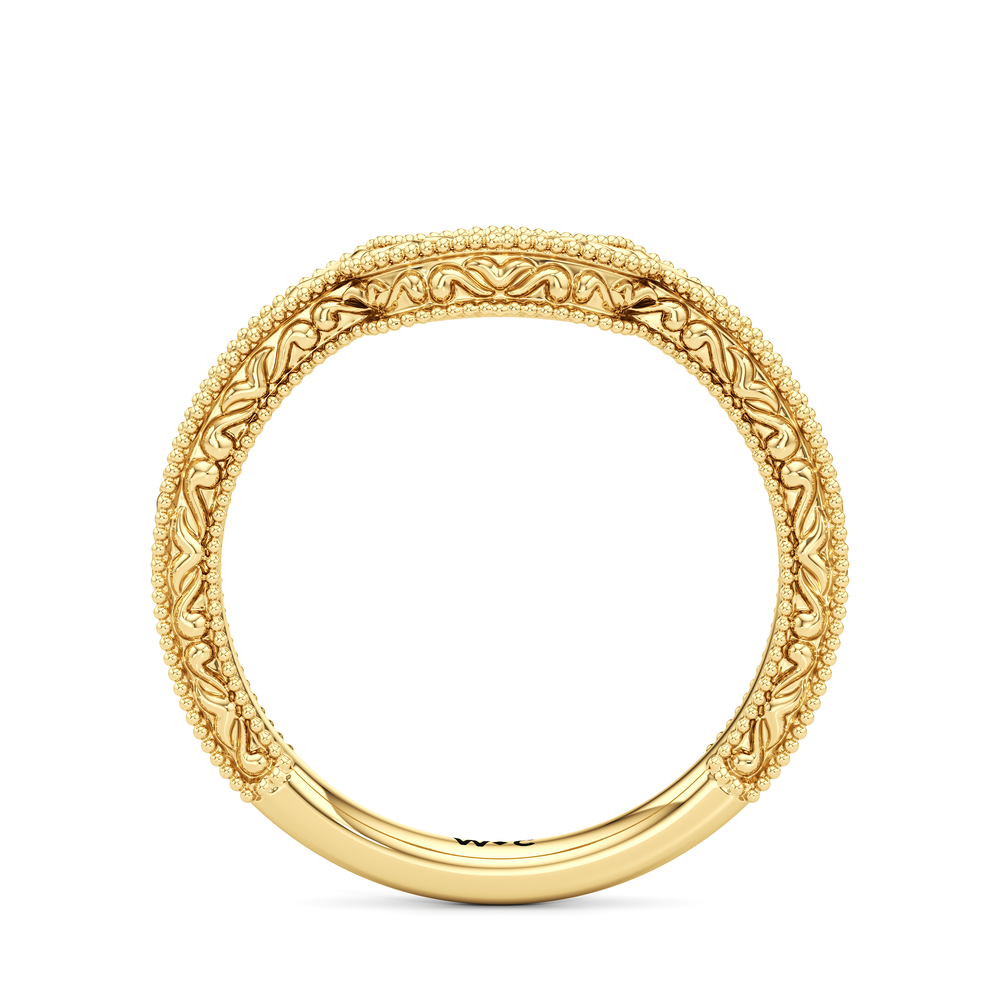 The Seraphine Heart Low-Profile Wedding Band with 18KT Yellow Gold Cut Diamond in 14KT Yellow Gold view 5
