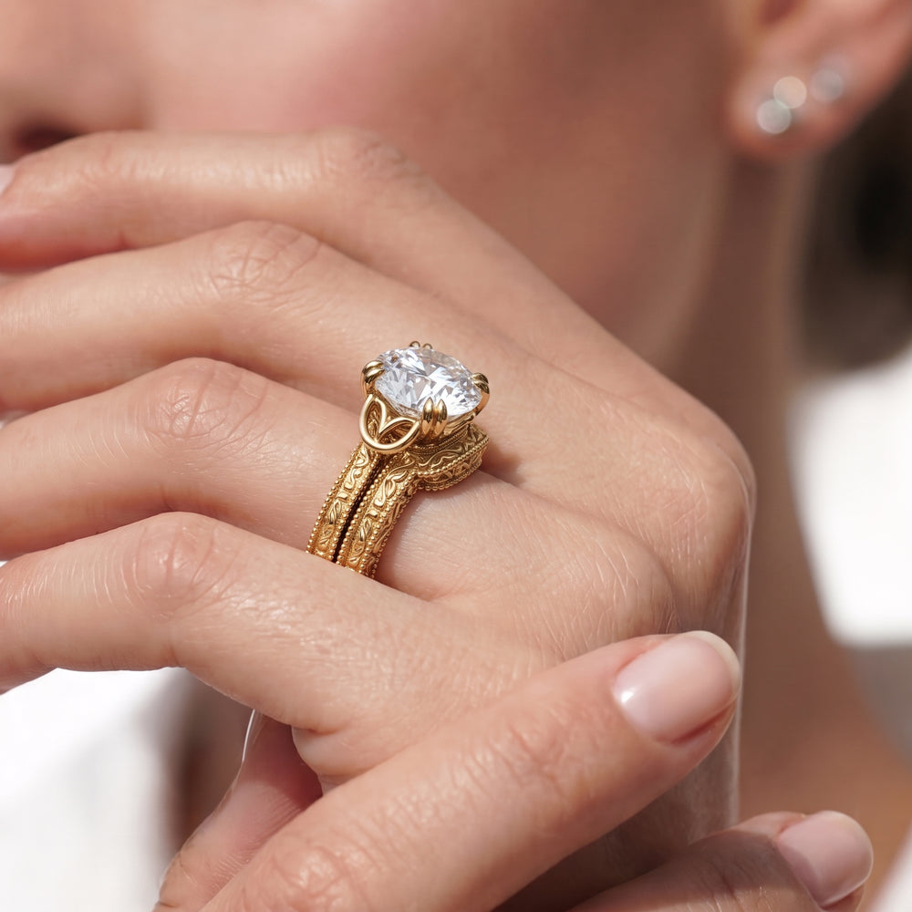 The Seraphine Heart Low-Profile Wedding Band with Platinum Cut Diamond in 14KT Platinum view 4
