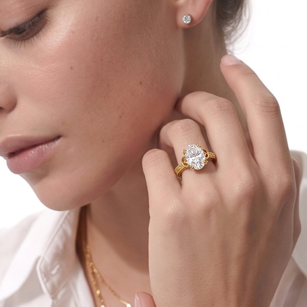 The Seraphine Heart Low-Profile Ring with Round Cut Diamond in 14KT Platinum view 4

