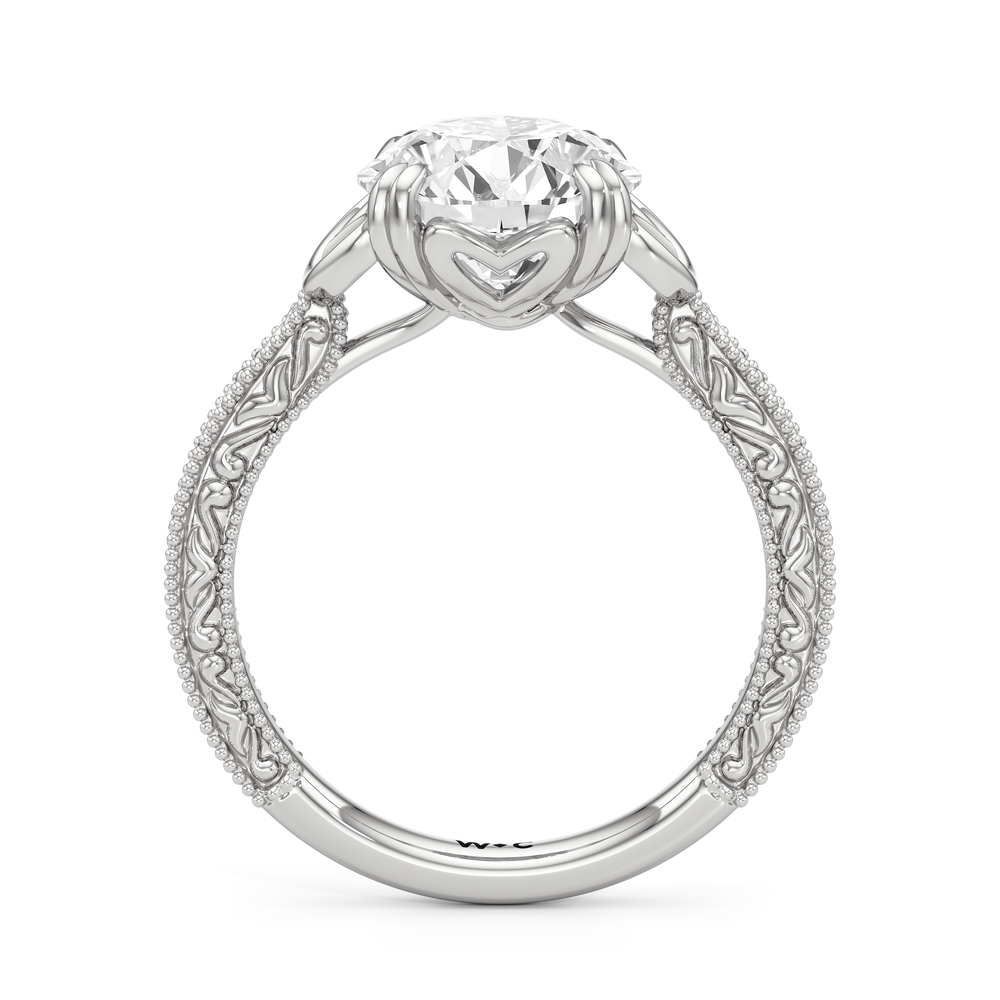 The Seraphine Heart Low-Profile Ring with Round Cut Diamond in 14KT Platinum view 5
