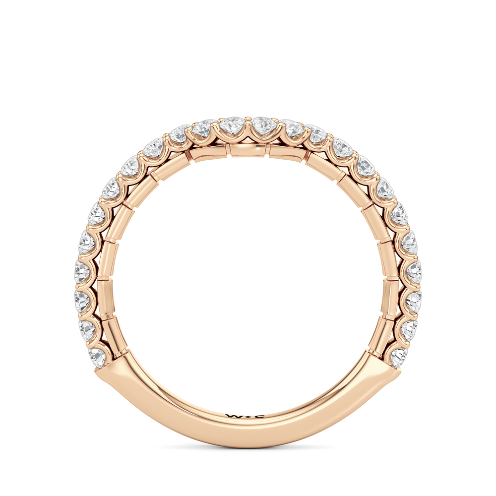 The Ribbon Diamond Wedding Band with 18KT Rose Gold Cut Diamond in 14KT Rose Gold view 2
