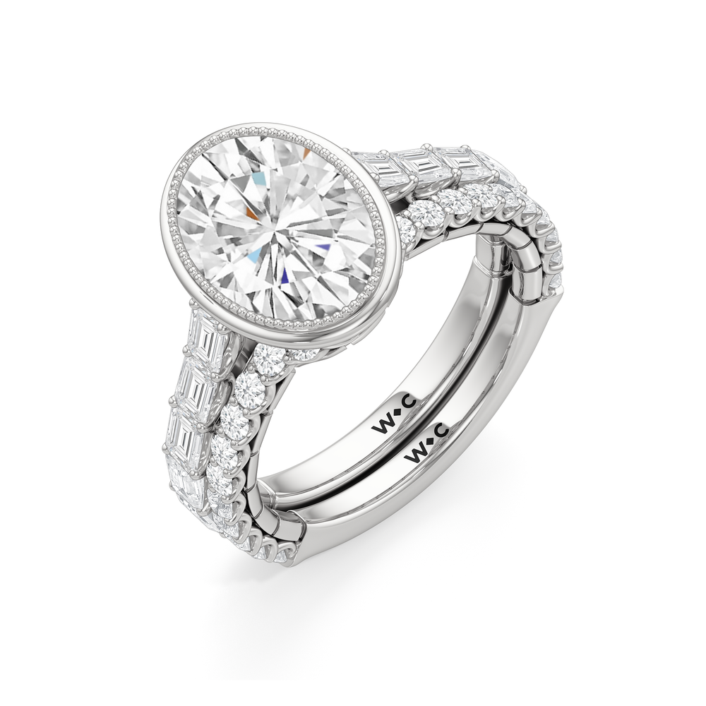 The Ribbon Ring with Marquise Cut Diamond in 14KT Platinum view 5
