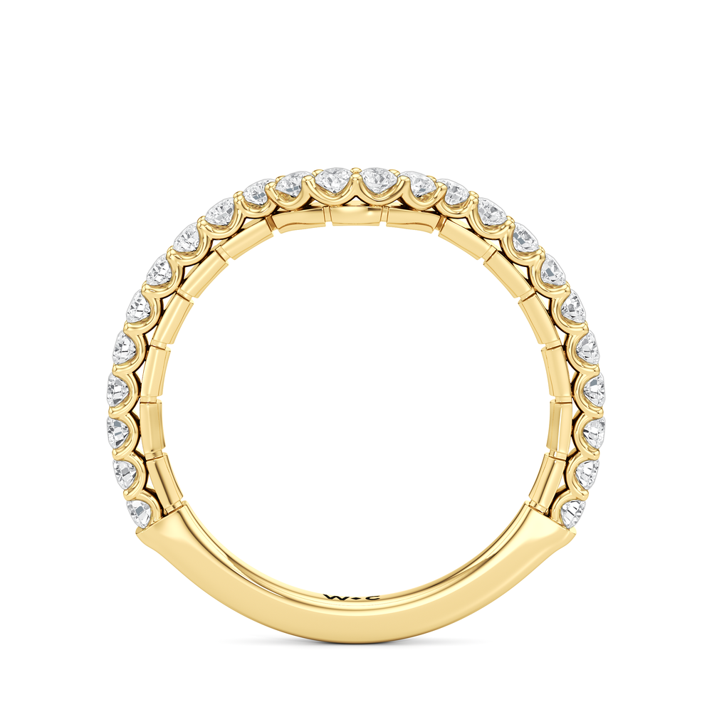The Ribbon Diamond Wedding Band with 18KT Yellow Gold Cut Diamond in 14KT Yellow Gold view 2

