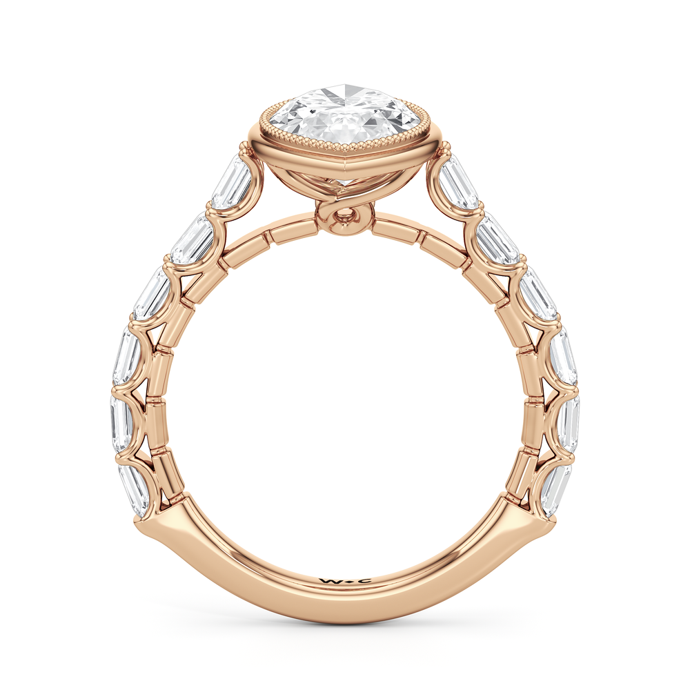 The Ribbon Ring with Marquise Cut Diamond in 14KT Rose Gold view 3
