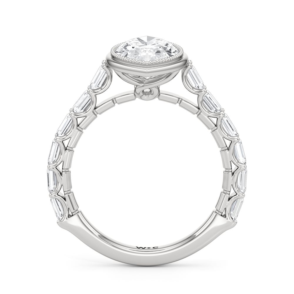 The Ribbon Ring with Marquise Cut Diamond in 14KT Platinum view 3
