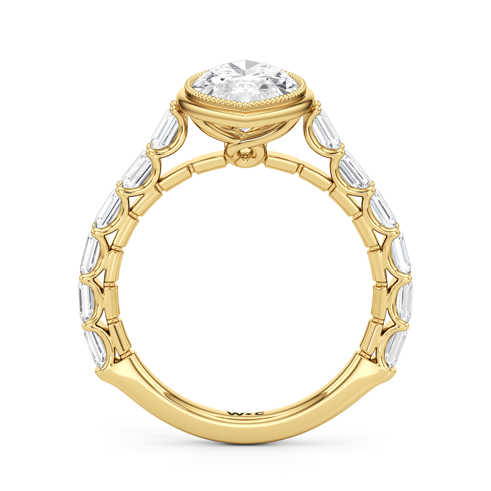 The Ribbon Ring with Marquise Cut Diamond in 14KT Yellow Gold view 3
