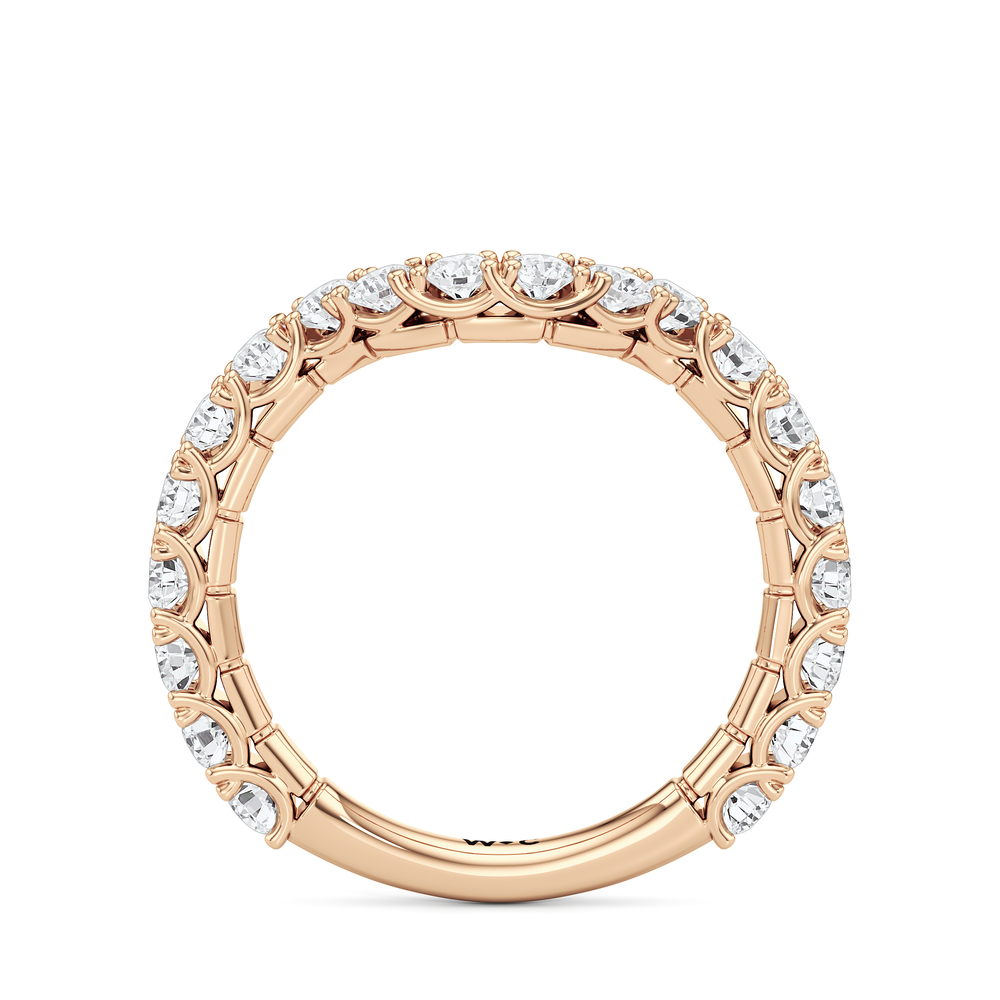 The Crest Diamond Wedding Band with 18KT Rose Gold Cut Diamond in 14KT Rose Gold view 2
