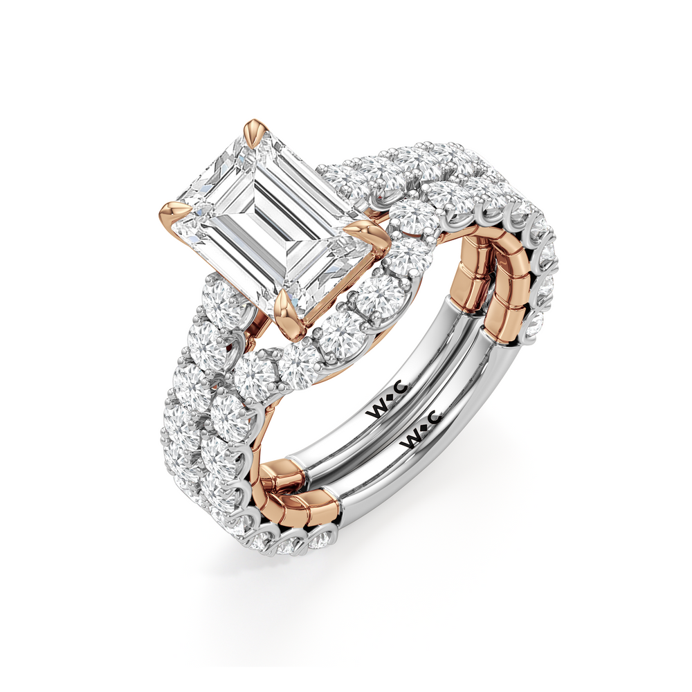 The Crest Ring with Oval Cut Diamond in 14KT White & Rose Gold view 5
