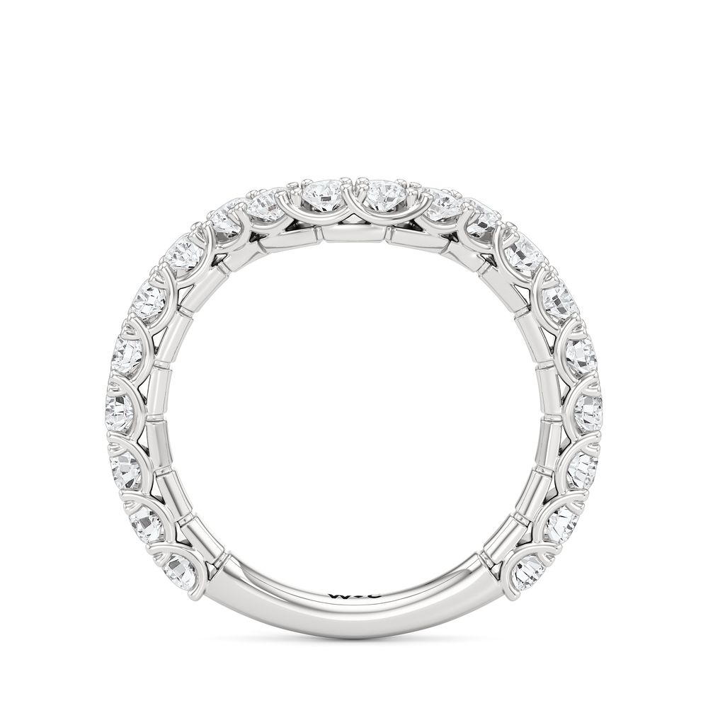 The Crest Diamond Wedding Band with Platinum Cut Diamond in 14KT Platinum view 2
