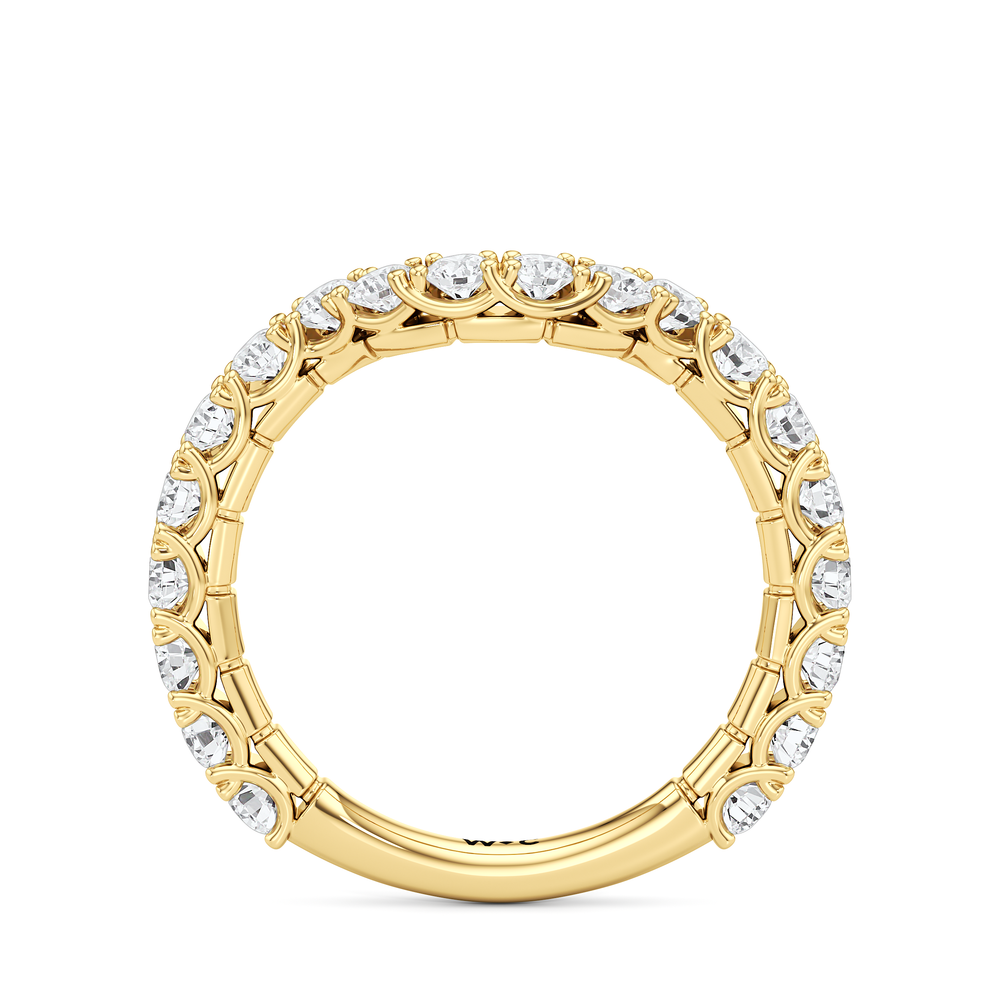 The Crest Diamond Wedding Band with 18KT Yellow Gold Cut Diamond in 14KT Yellow Gold view 2
