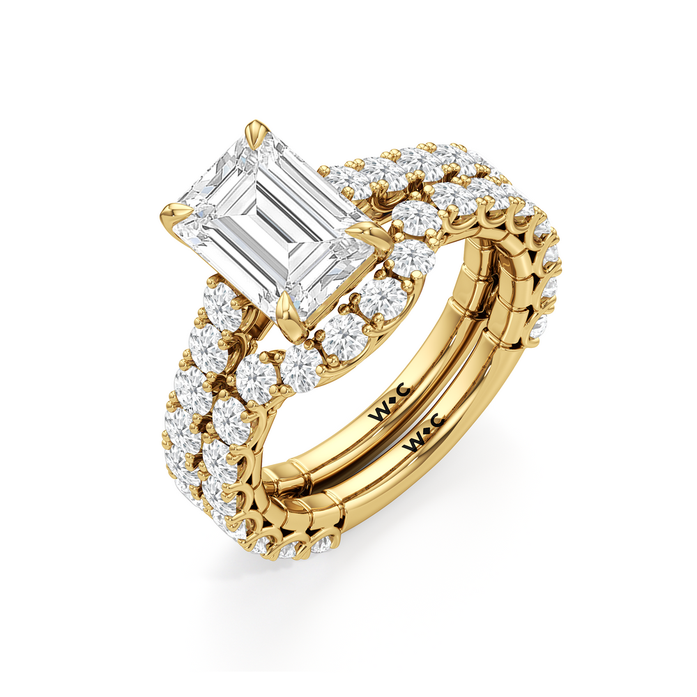 The Crest Ring with Round Cut Diamond in 14KT Yellow Gold view 5
