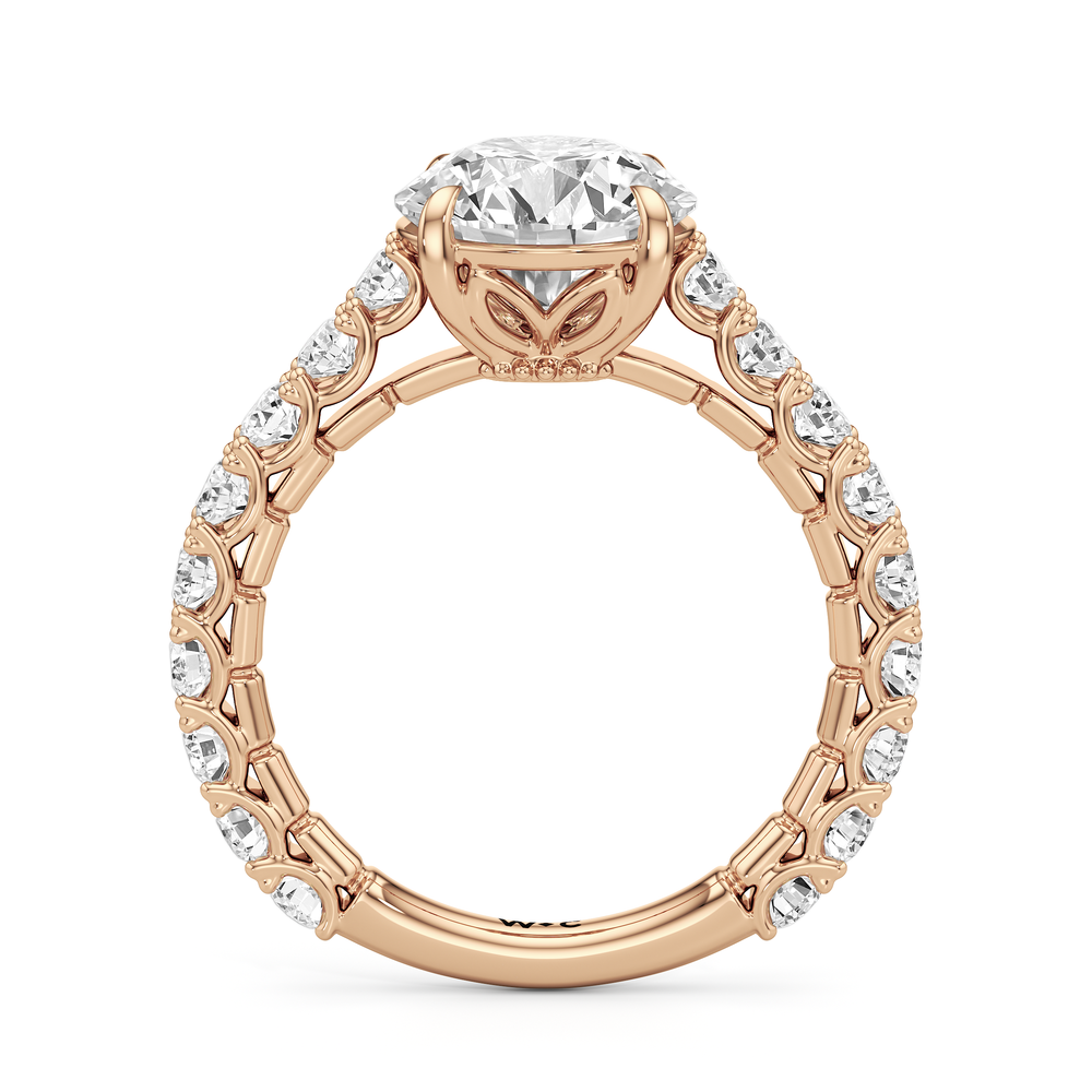 The Crest Ring with Round Cut Diamond in 14KT Rose Gold view 3

