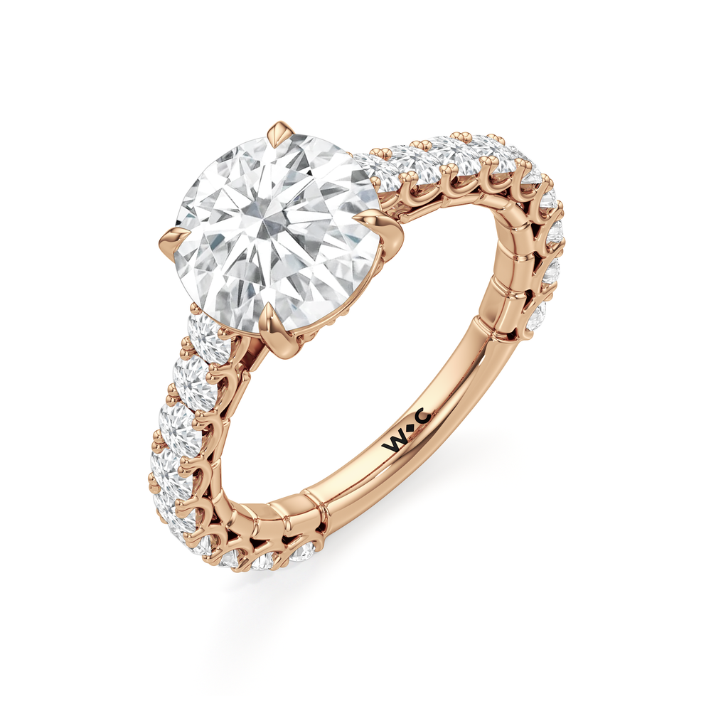 The Crest Ring with Round Cut Diamond in 14KT Rose Gold view 4
